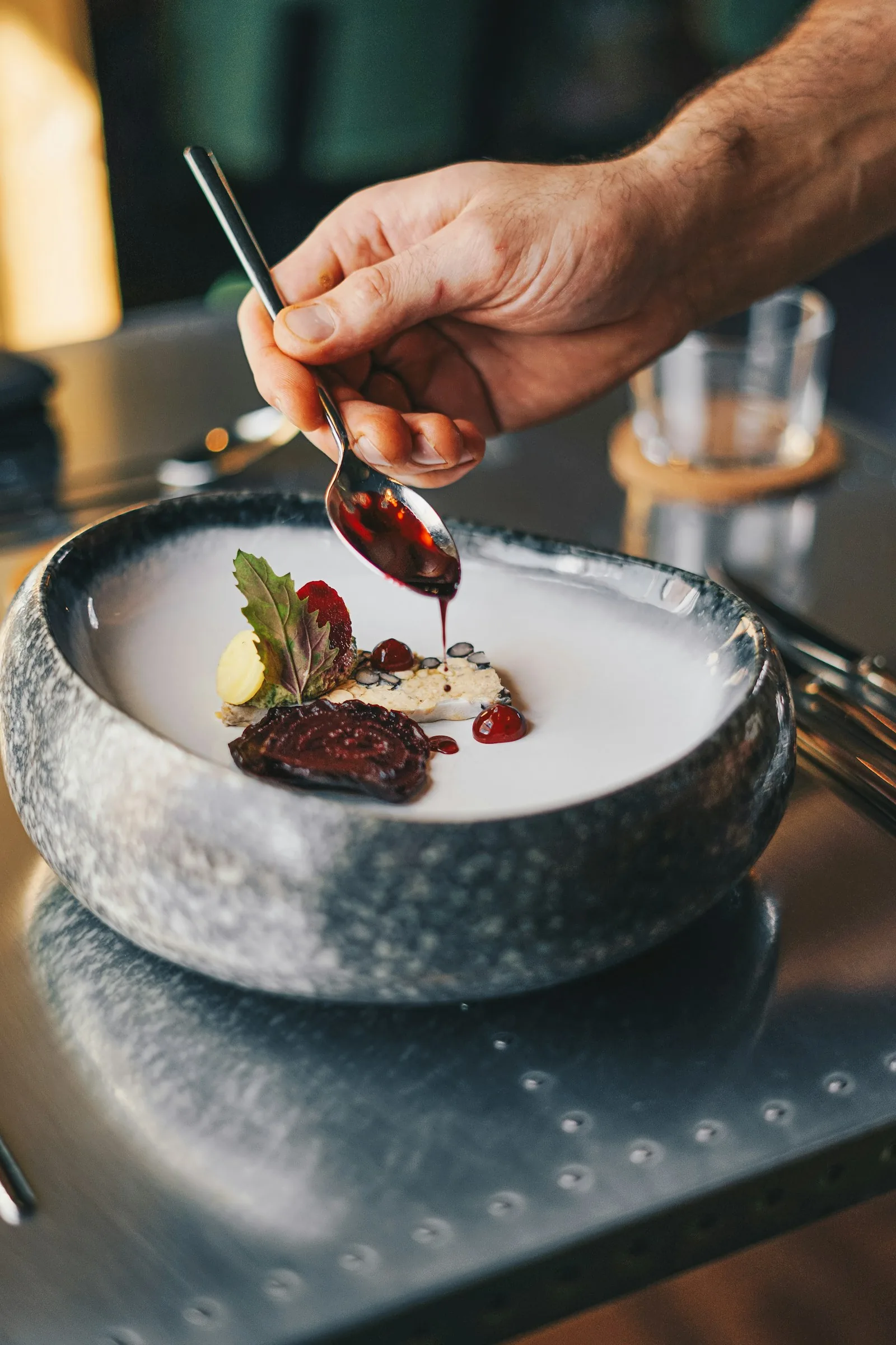 Dressage délicat d’une assiette